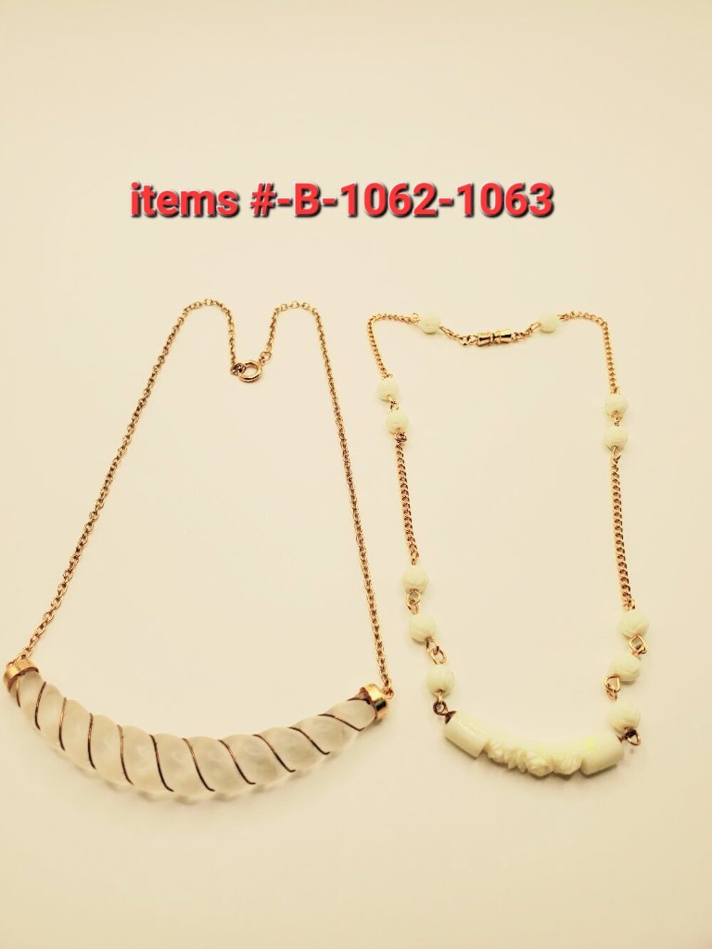 2 Gold Necklaces, items, # B-1062-1063,. wt. 13 grams.
